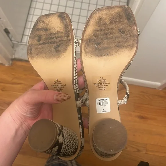 Snakeskin Express sandals worn once - Picture 3 of 4
